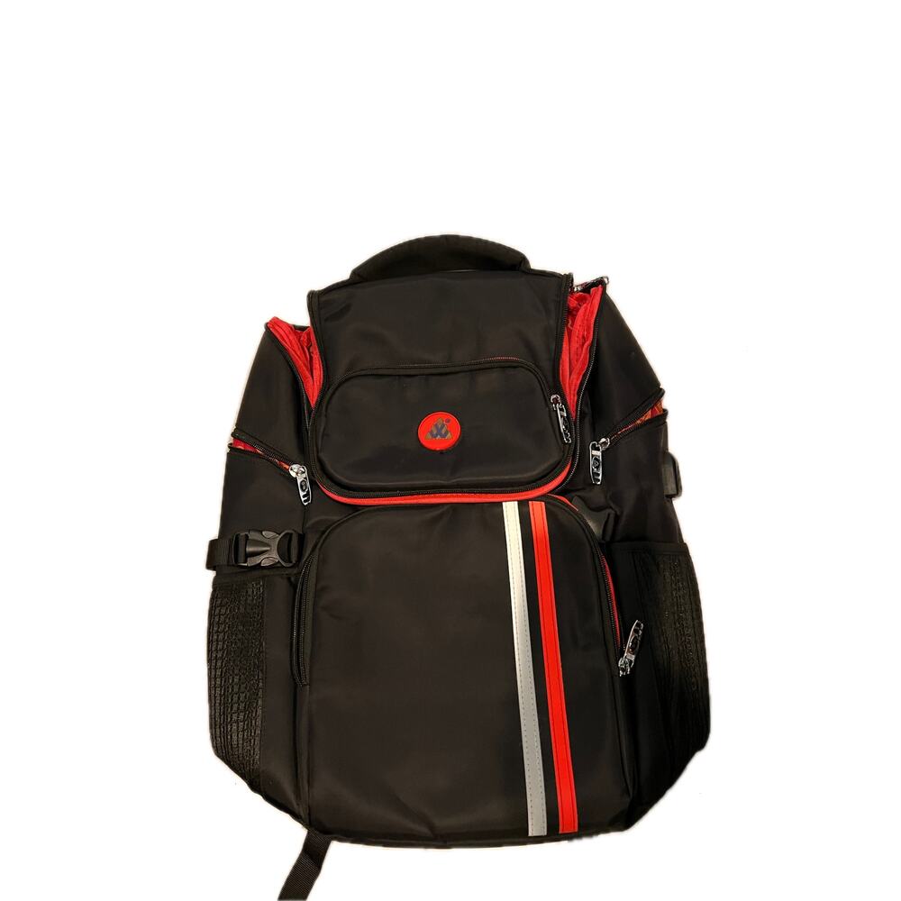 BiaoWang Waterproof Laptop Backpack Black Red